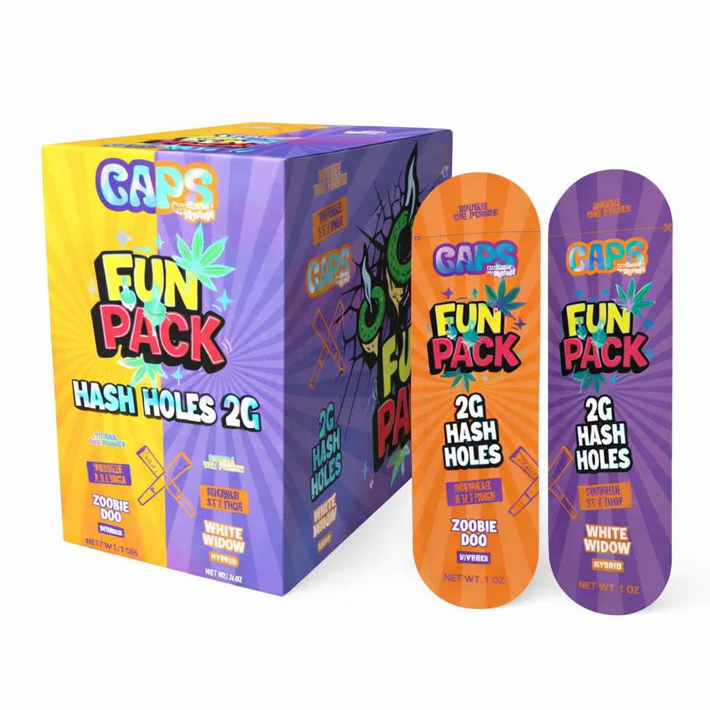 CAPS FUN PACK HASH HOLE PRE ROLLS 2G 2PK 10CT