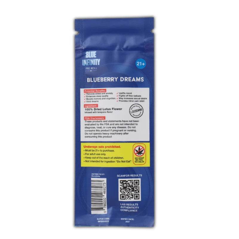 BLUE INFINITY BLUE LOTUS 1.5G PRE ROLLS 10CT