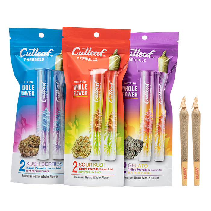 CUTLEAF 1G HEMP PRE ROLLED 2PK, 10ct BOX