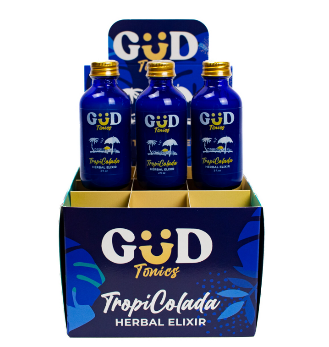 GUD Tonics - Premium Kava Kratom 2oz Tropicolada Liquid Shots ( Display of 12 )