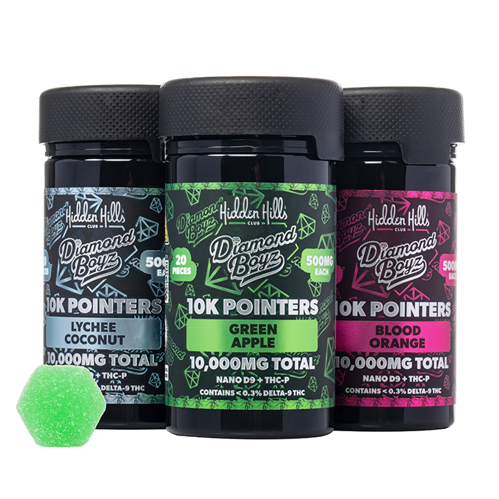 HIDDEN HILLS DIAMOND BOYZ 10000MG 10PK JAR GUMMIES