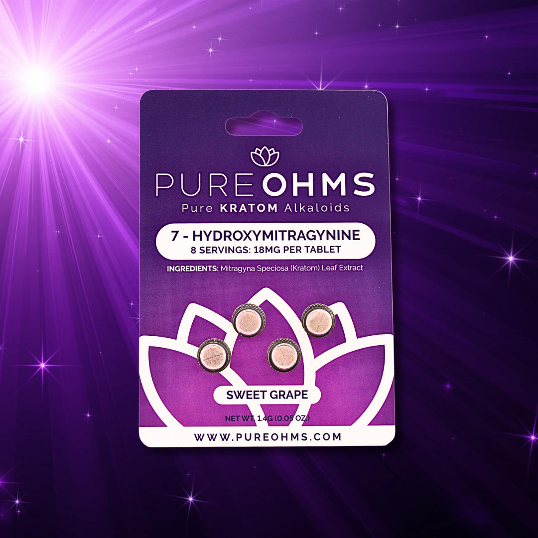 PURE OHMS KRATOM PURPLE GRAPE 10CT 4PK PURPLE BX